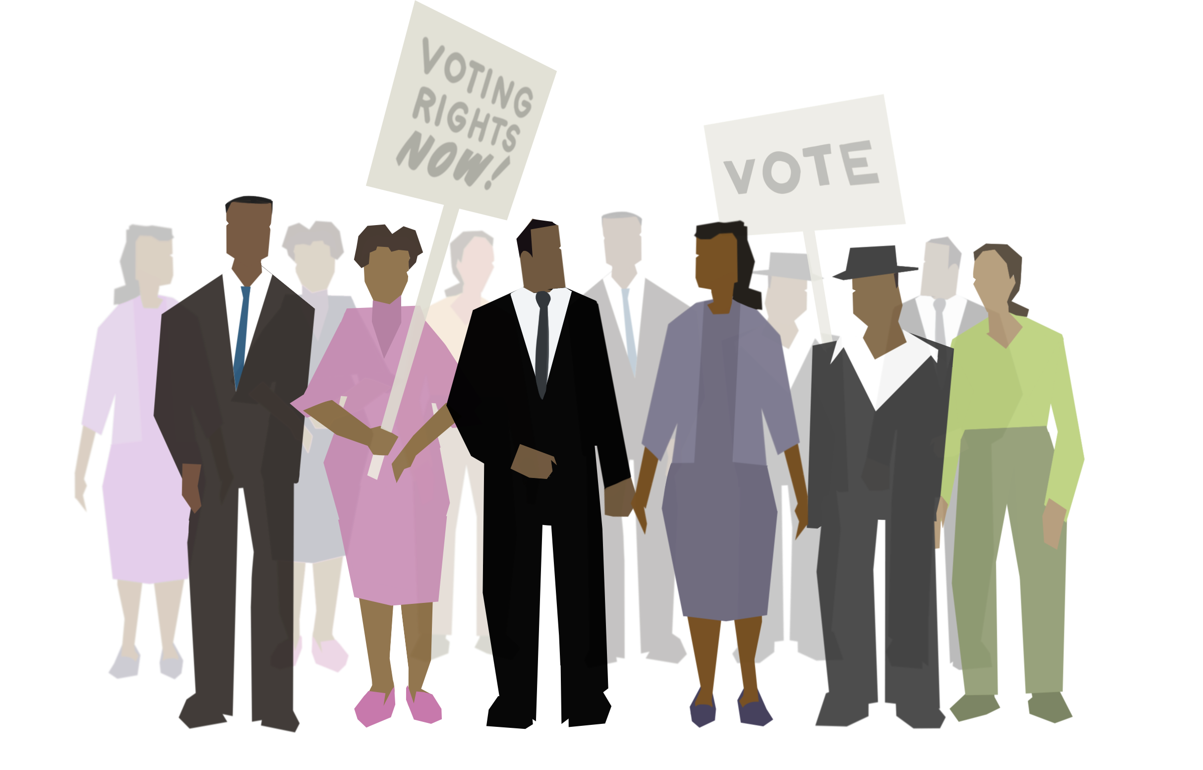 Clip art of voting rights demonstrators
